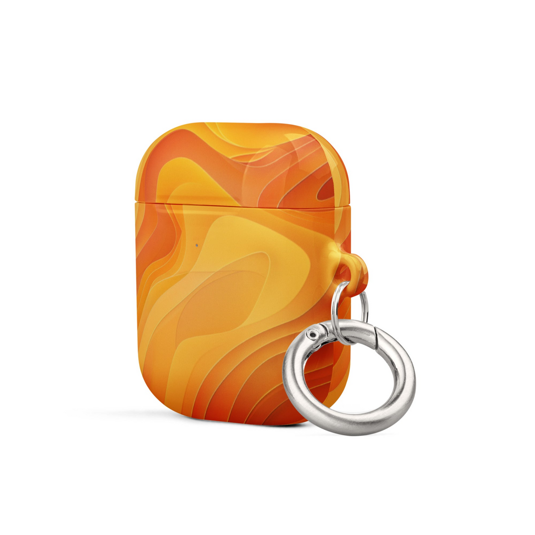 Yellow abstract case for AirPods by Start2Finish, stylish protective cover with vibrant yellow and artistic abstract design.