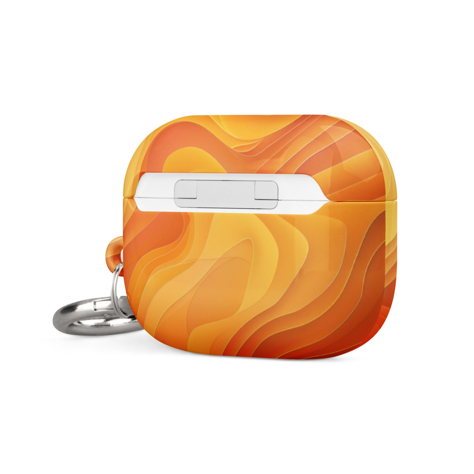 Yellow abstract pattern AirPods case by Start2Finish, protective electronic accessory with vibrant design for AirPods.
