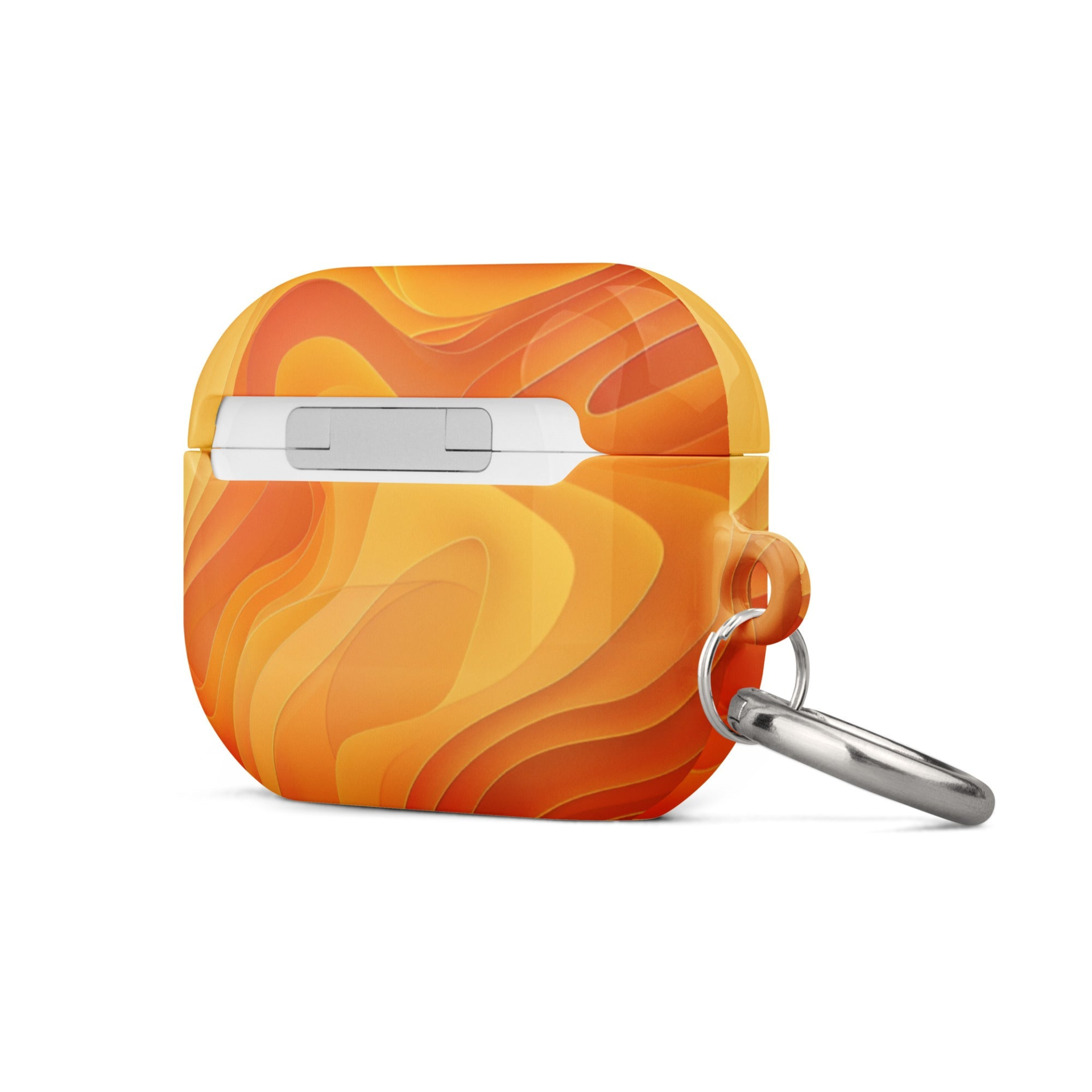 Yellow abstract AirPods case by Start2Finish, with a colorful, artistic design for wireless earbud protection.
