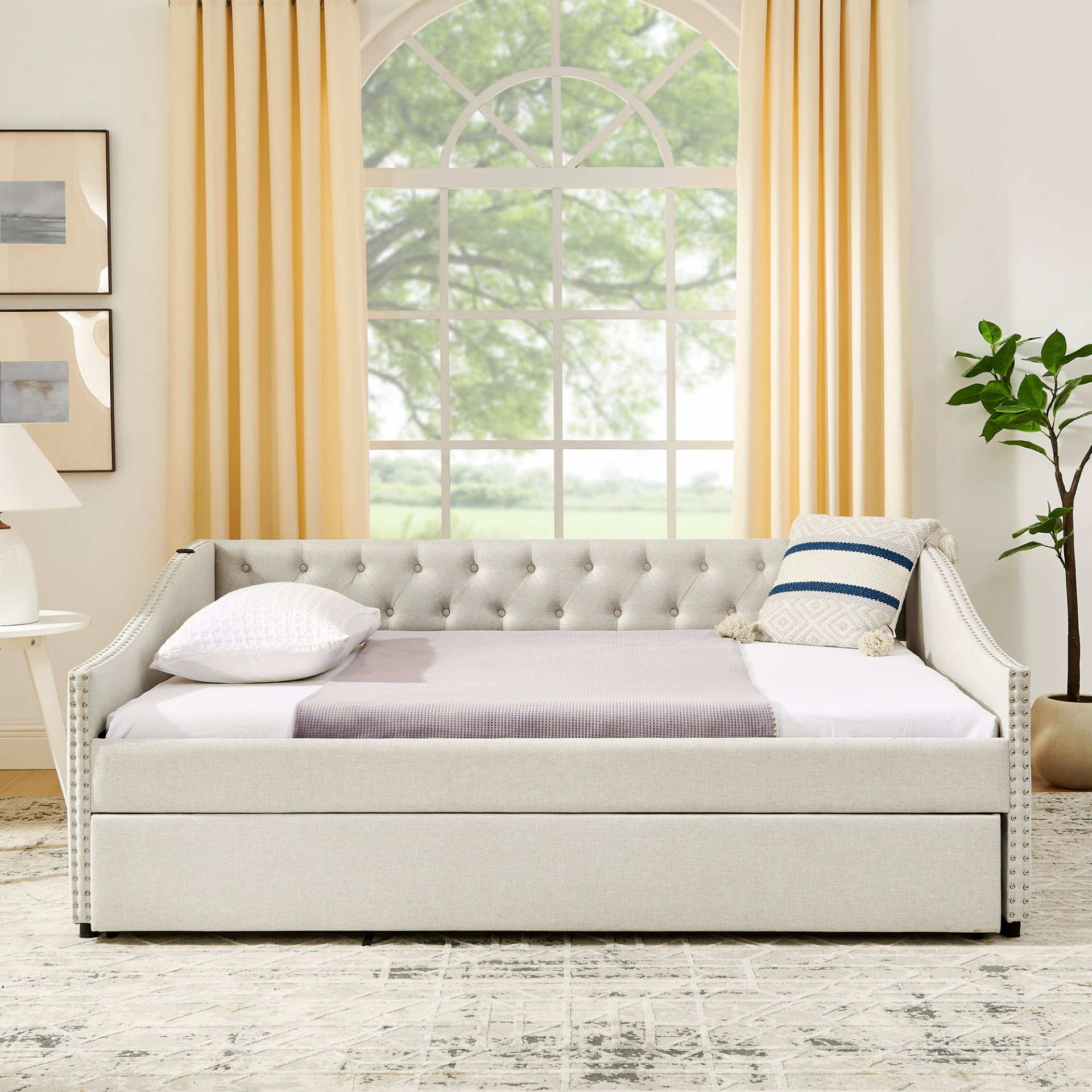Solid wood and metal bed frame by Start2Finish, sturdy bedroom and guest room furniture with a classic design.