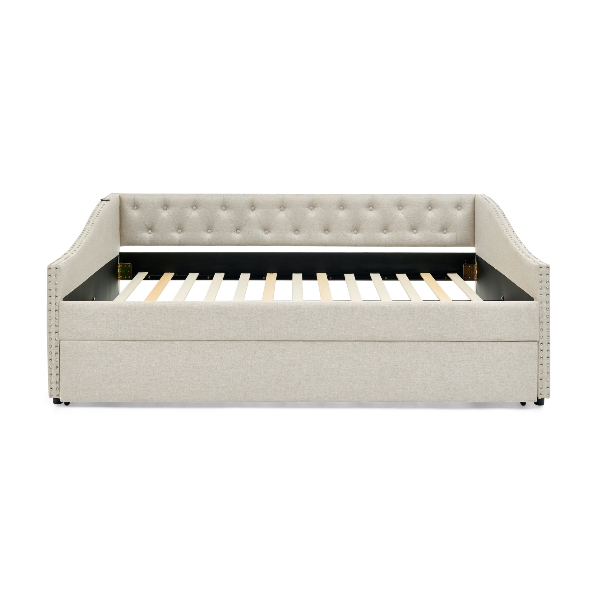 Solid wood and metal bed frame by Start2Finish with a sturdy design, suitable for bedroom and guest room furnishings.