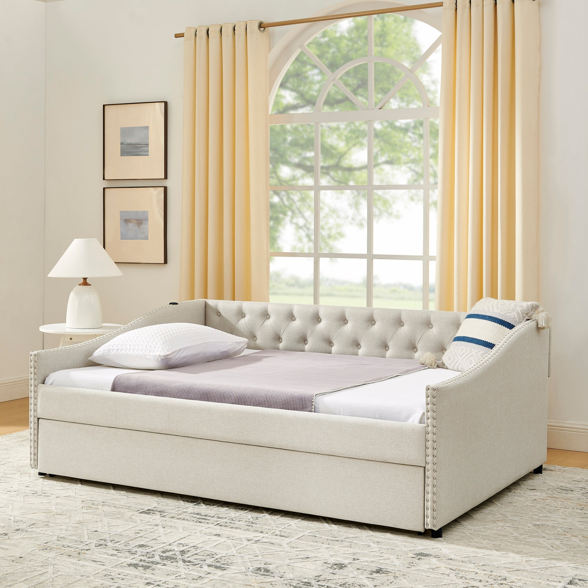 Solid wood and metal bed frame by Start2Finish, suitable for bedroom or guest room with sturdy construction and classic design.