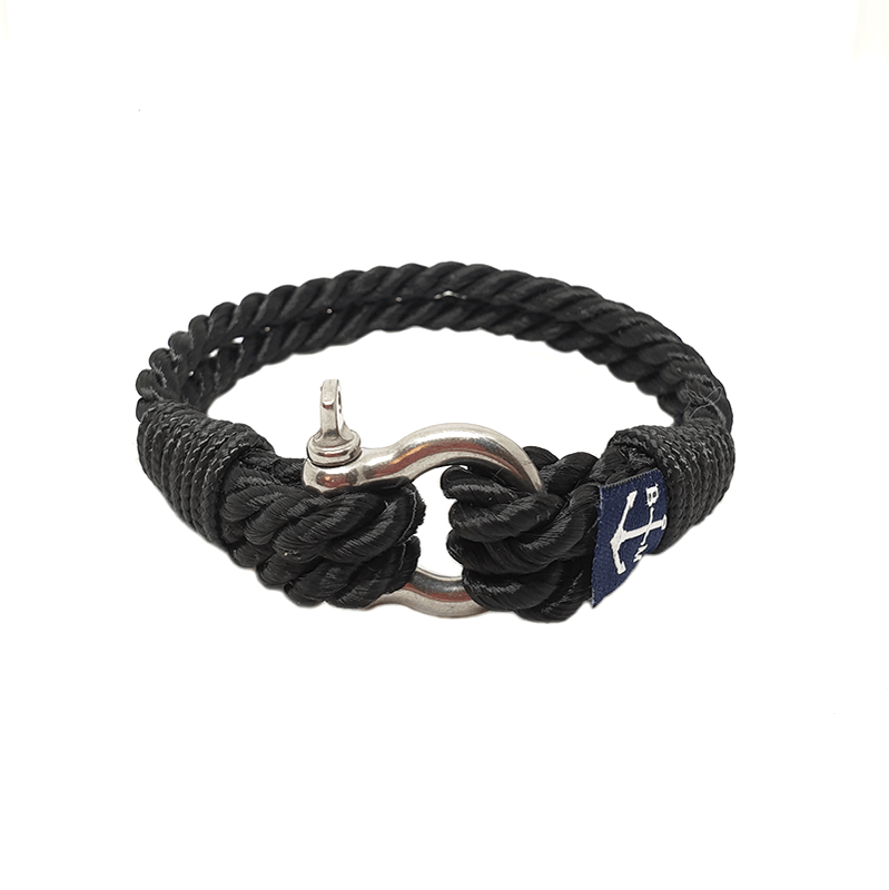 Teal Abderus Kylemore Nautical Bracelet with navy and white beads and anchor charm, nautical style jewelry accessory.
