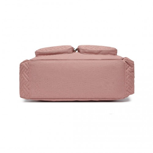 Start2Finish EQ2411 Kono baby diaper changing tote bag in pink with built-in changing mat, waterproof and thermal insulation features.