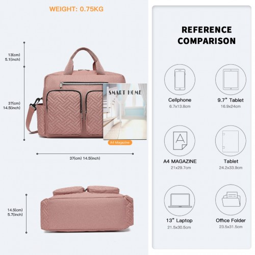 Start2Finish EQ2411 Kono baby diaper changing tote bag with built-in changing mat, waterproof pink design, thermal insulation.