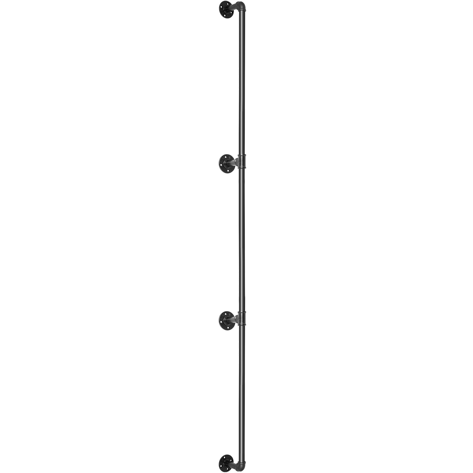 Start2Finish VEVOR 10FT steel stair handrail with wall mounts, round corners, suitable for indoor and outdoor use