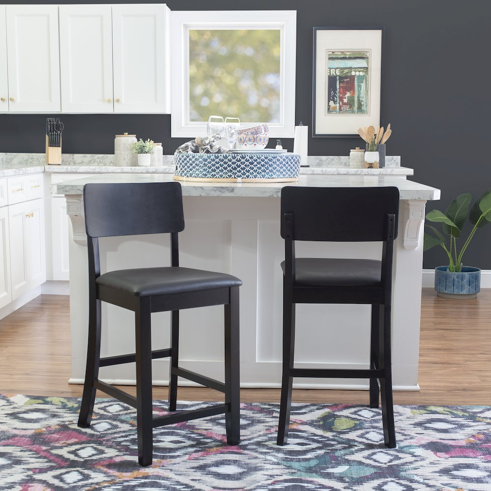 Contemporary Torino 24-inch counter stool by Start2Finish with a sleek metal frame and cushioned seat for modern dining spaces.