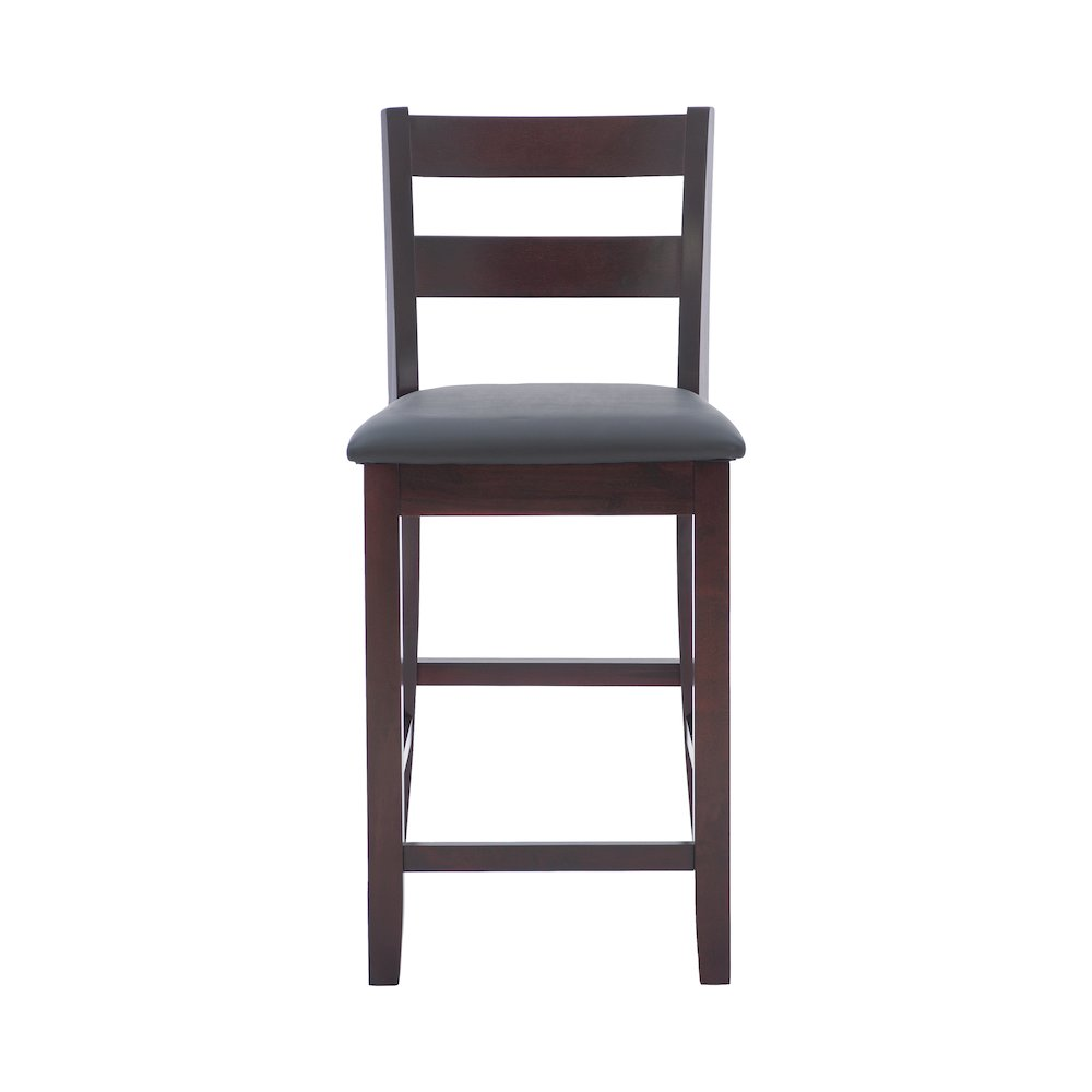 Start2Finish Triena 24-inch Soho counter stool with wooden legs and cushioned seat for stylish kitchen seating.