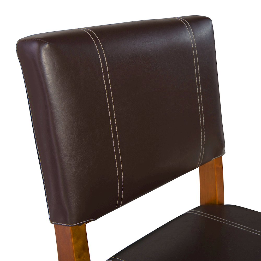 Start2Finish Milano Brown Counter Stool with wooden legs and cushioned seat, ideal for kitchen or bar area.