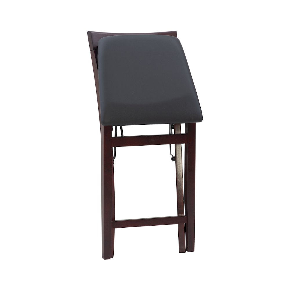 Start2Finish Triena 24-inch back folding counter stool with X-style back design, wooden seat, and metal frame for versatile seating.