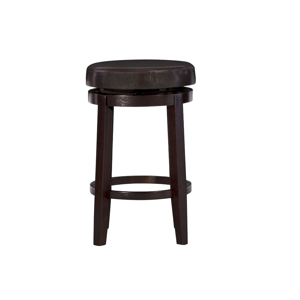 Maya Brown 24-inch counter stool by Start2Finish with wooden legs and cushioned seat, ideal for kitchen or bar area.