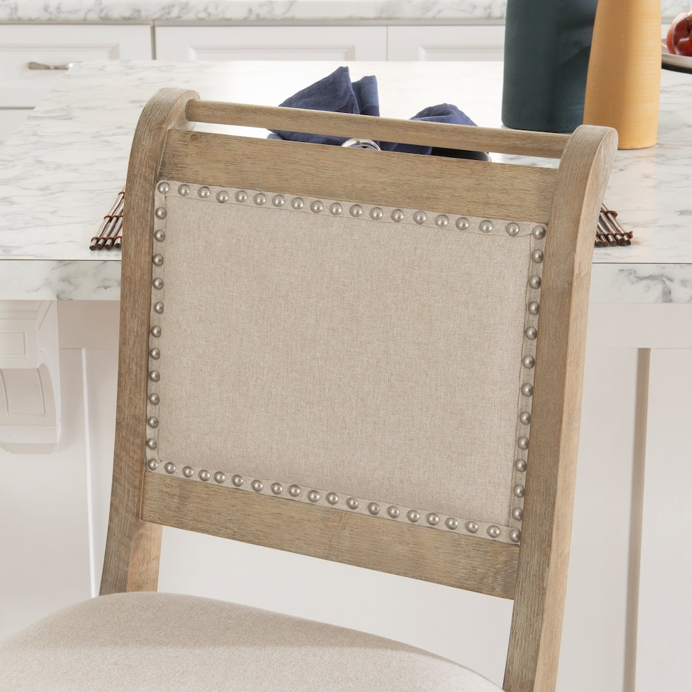 Start2Finish Emmy 26-inch natural wood counter stool with a sleek design and sturdy construction.
