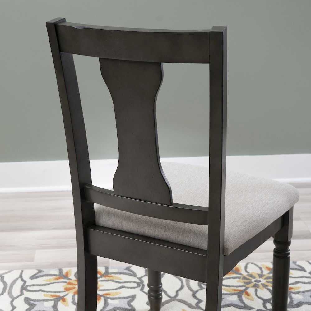 Willow grey side chair by Start2Finish featuring a modern design with a cushioned seat and wooden legs.