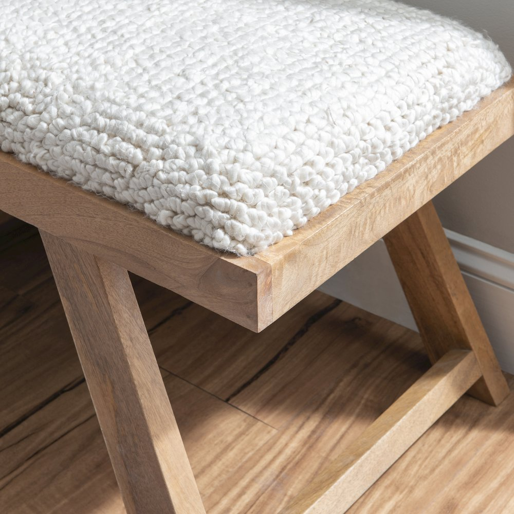 Start2Finish brown upholstered bench with cushioned top, modern furniture piece for entryways or living spaces.