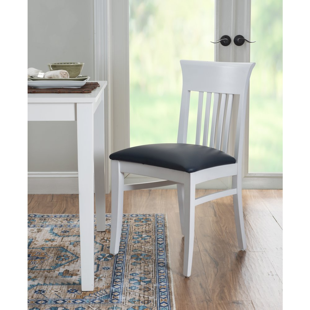 Set of two white Jenny upholstered chairs by Start2Finish, showcasing plush fabric seats and modern design for dining or living spaces.