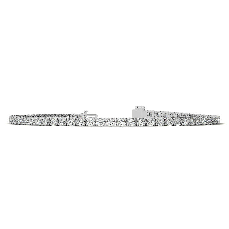 Start2Finish 3.50 CTW lab-grown diamond tennis bracelet in 14kt white or yellow gold with G/VS clarity, AGI certified.
