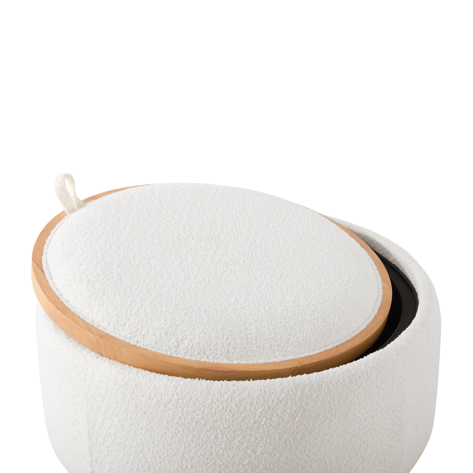 Start2Finish wooden and fabric upholstered ottoman with storage, ideal for living room or lounge furniture.