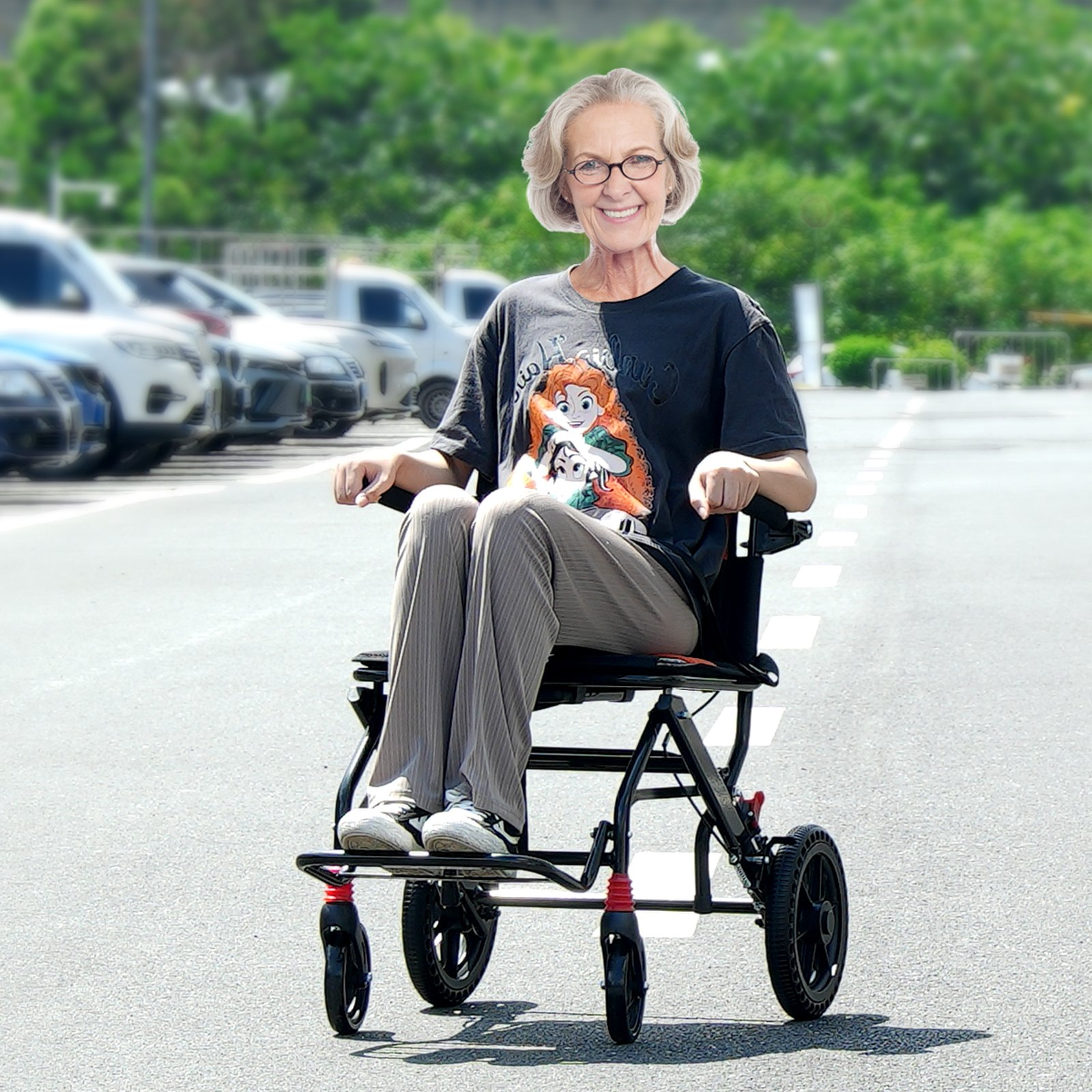 Start2Finish lightweight aluminum wheelchair with foldable design, 18-inch seat, flip-back arms, self-locking brakes, for adult mobility.