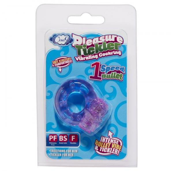 Start2Finish Cloud 9 Pleasure Tickler 1 Speed Ring in purple, designed for adult pleasure, with textured surface and compact shape.