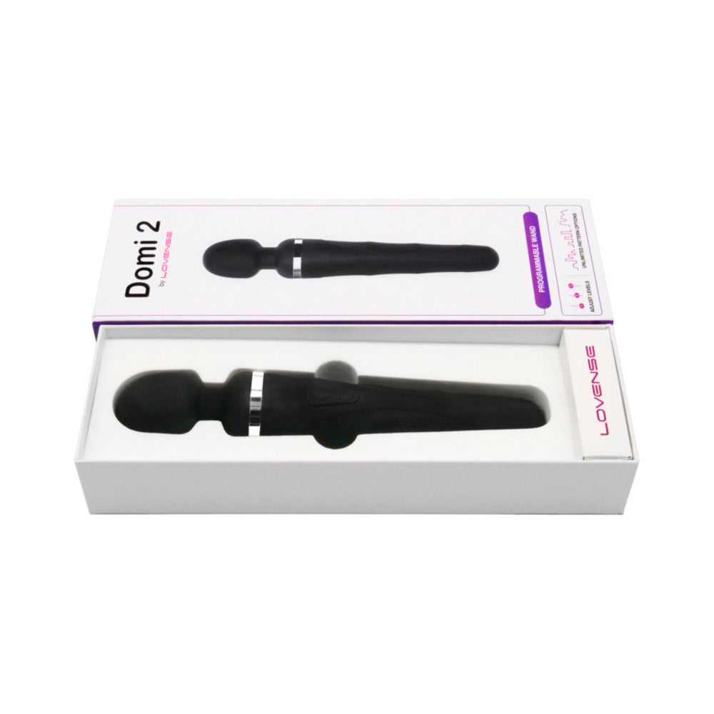 Lovense Domi 2 adult toy with sleek design, shown in close-up with textured surface and control interface for enhanced pleasure.
