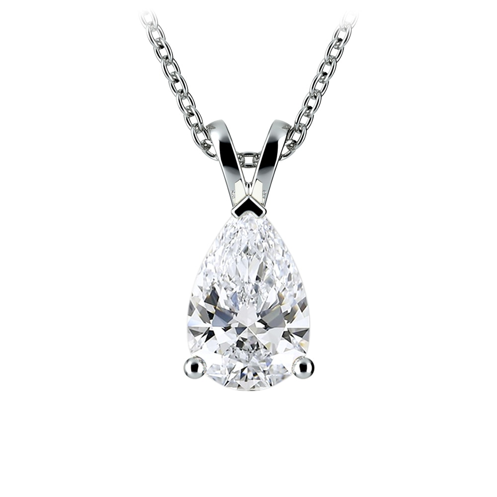 Start2Finish 2.00 CTW pear-cut lab-grown diamond pendant in 14K white gold with F/VS clarity, showcasing elegant jewelry design.