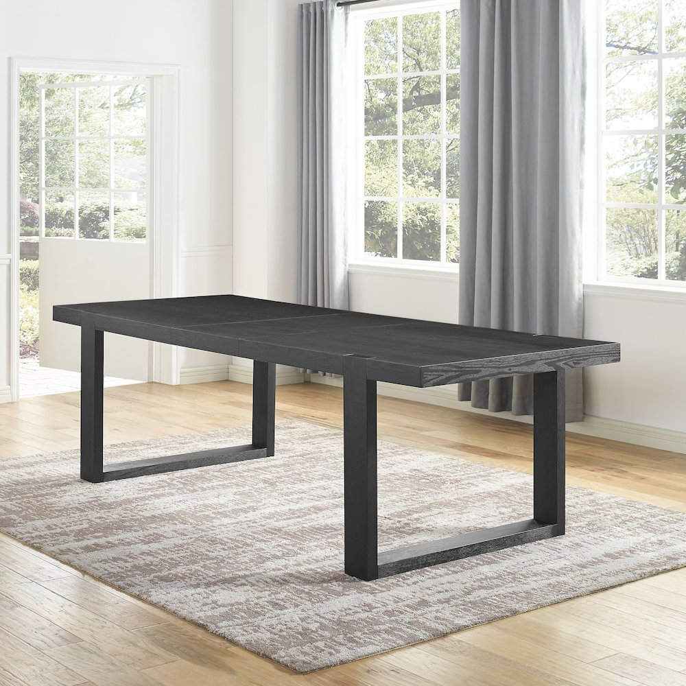 Yves Black Dining Table by Start2Finish with a sleek black finish and modern design, showcasing a sturdy rectangular tabletop.