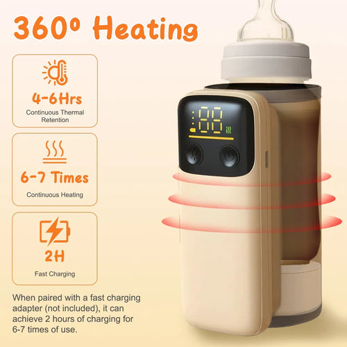 Portable Pear Daisy baby bottle warmer with built-in night light, ideal for warming milk and formula at home or on the go.