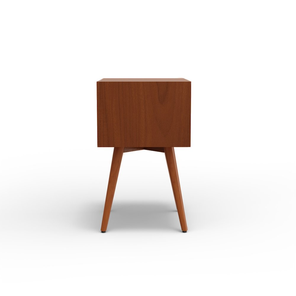 Small Flynn nightstand in acorn finish by Start2Finish, featuring a compact wooden design with a single drawer and modern style.