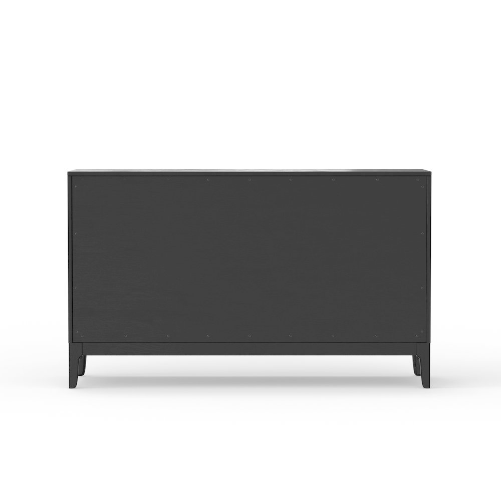 Vintage black Cove Server by Start2Finish featuring a sleek, modern design with spacious storage and stylish metal handles.