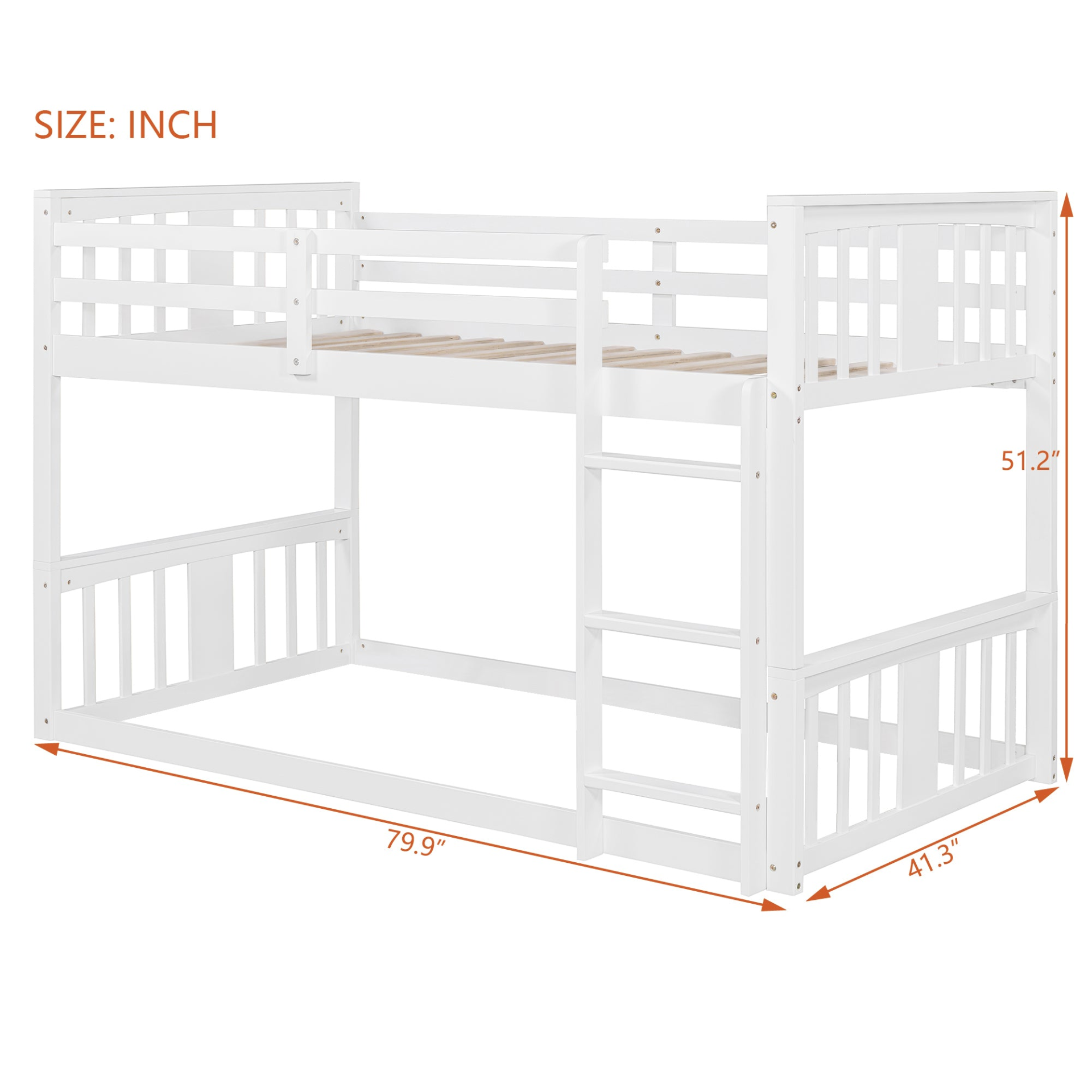 Twin over twin bunk bed by Start2Finish with plywood construction, ladder, and guardrails for shared or guest bedroom use.