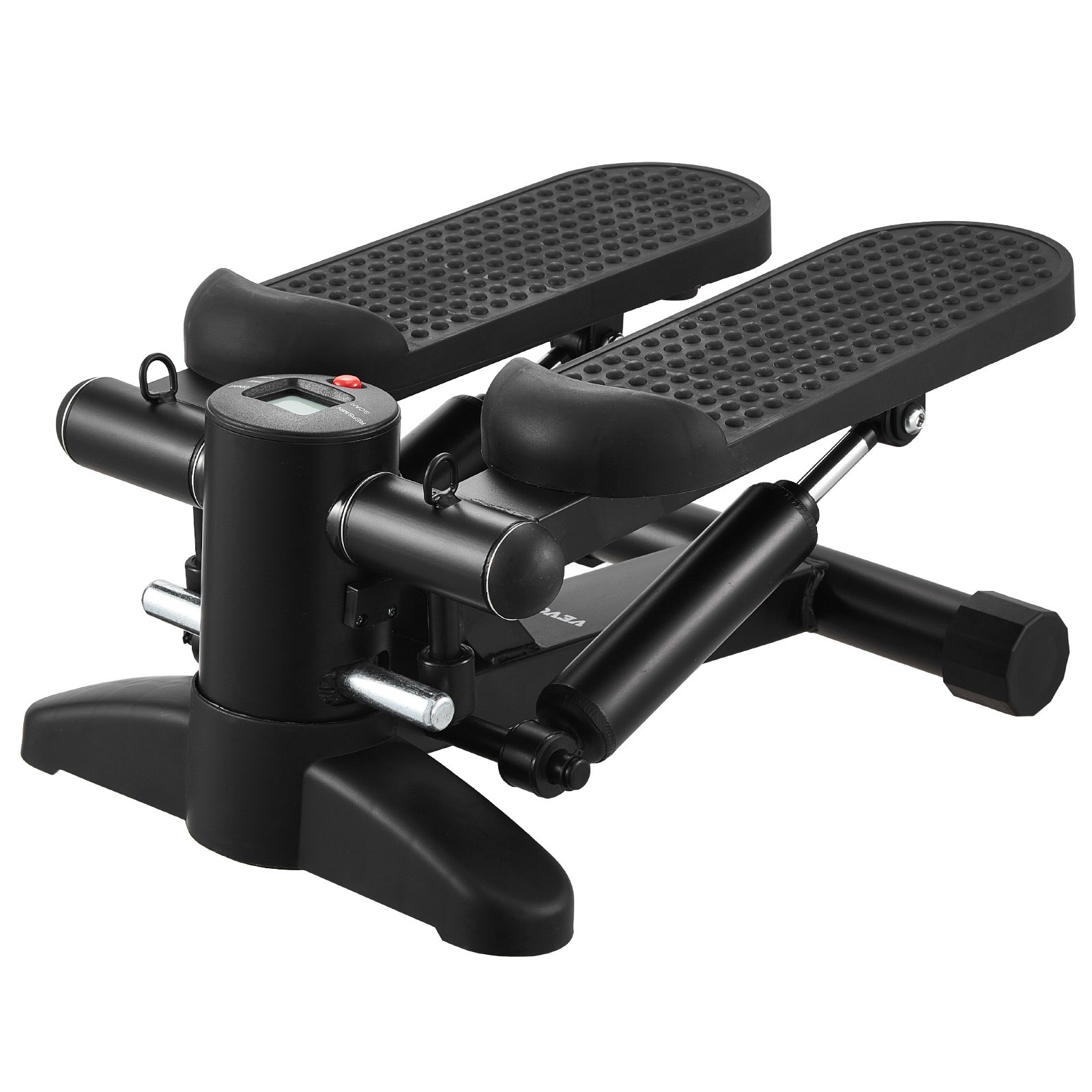 Start2Finish VEVOR mini stair stepper with hydraulic resistance bands, LCD monitor, designed for full-body cardio workouts at home.