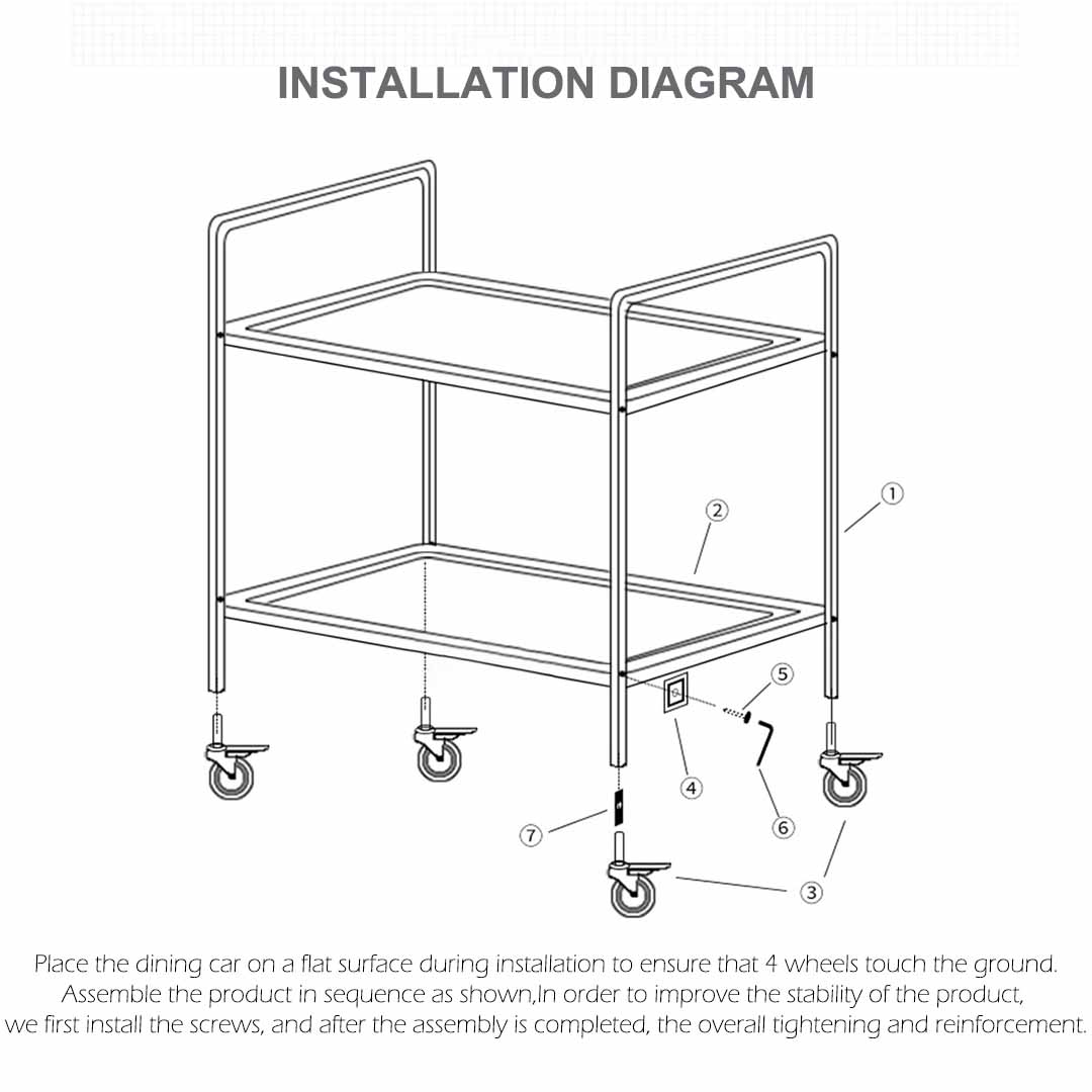 Start2Finish SOGA 3 Tier Food Cart Trolley in medium size with three shelves for versatile home storage and organization.
