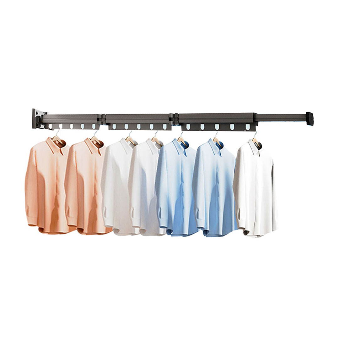 SOGA 36.7-inch wall-mounted clothing dry rack by Start2Finish, with multiple metal bars for hanging laundry in a home setting.