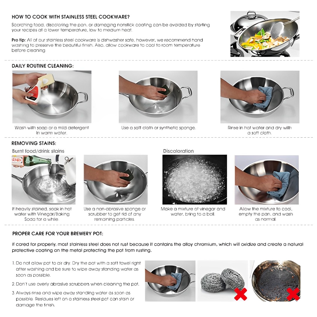 Start2Finish SOGA 8.45-gallon stainless steel stock pot with thick 18/10 construction, ideal for home cooking and large batches.