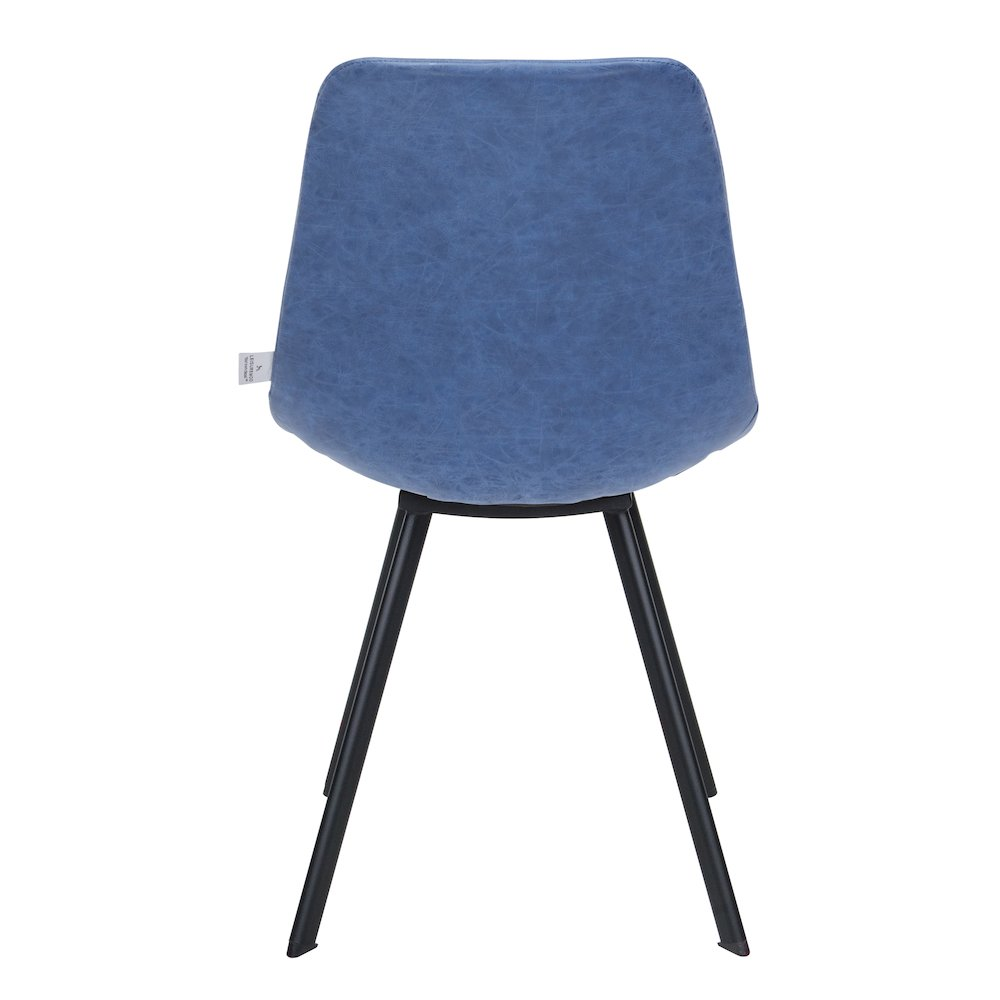 Set of two Markley modern leather dining chairs with metal legs, stylish and comfortable for contemporary dining spaces.