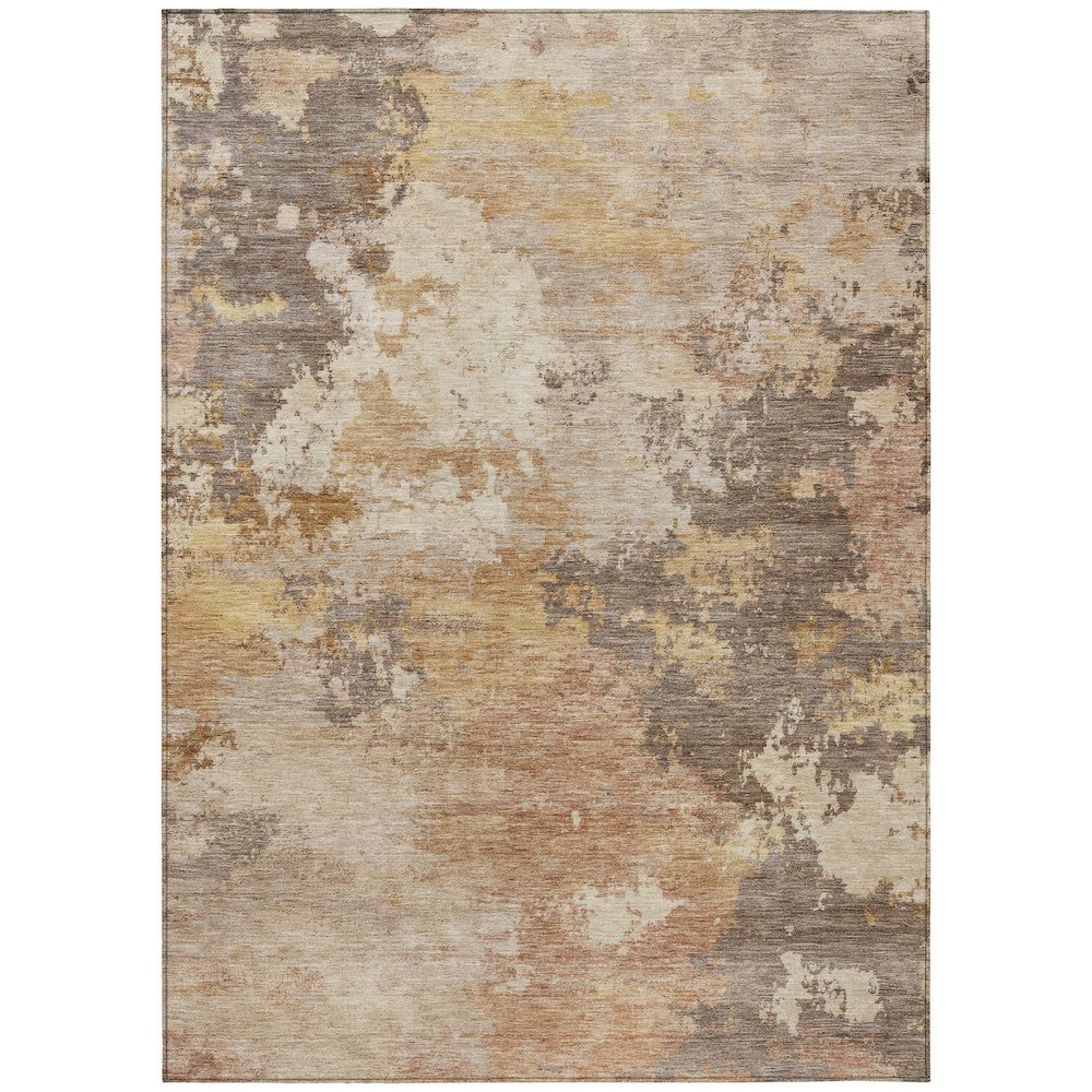 Machine washable orange indoor/outdoor Chantille rug by Start2Finish, measuring 5&