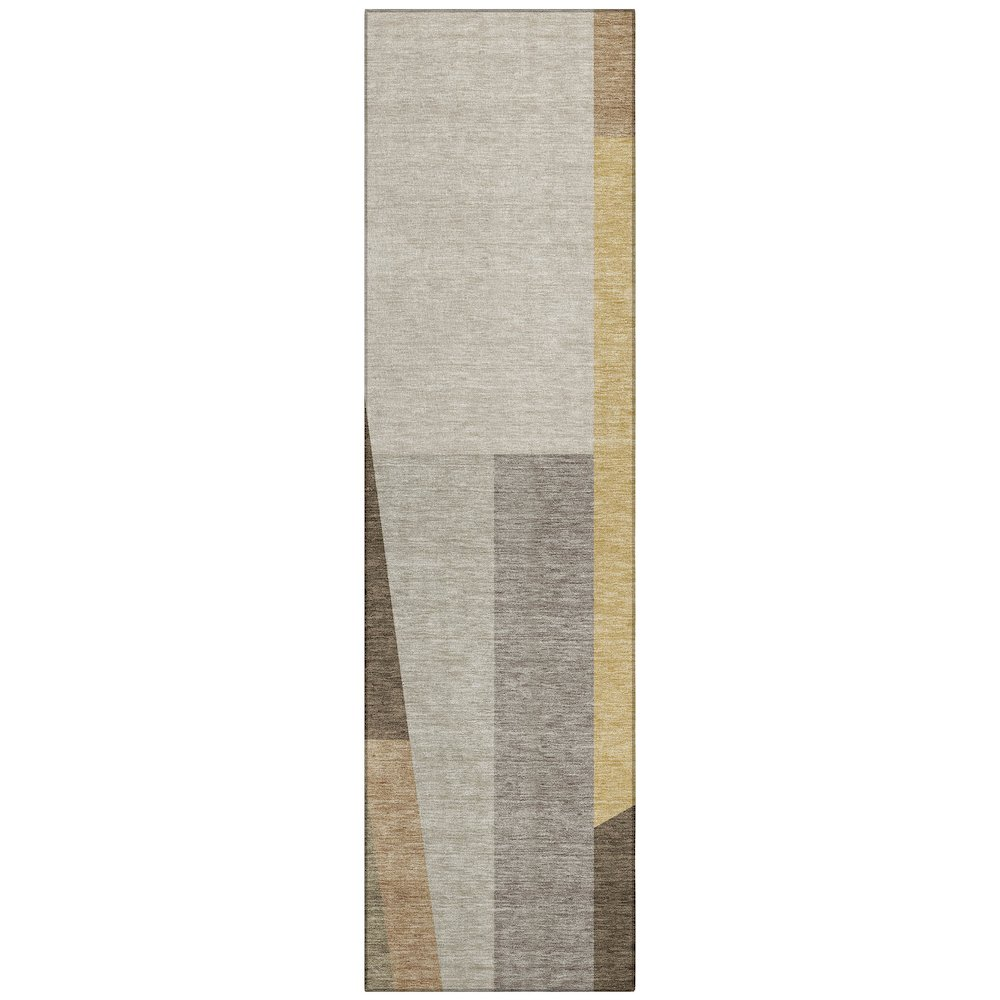 Brown machine washable indoor/outdoor Chantille runner rug by Start2Finish, measuring 2&