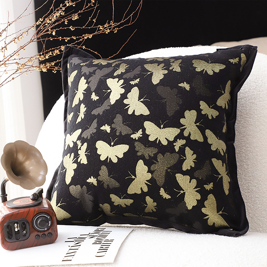 Start2Finish SOGA vintage butterfly throw pillow with covers, 17.7 inches, decorative home accent with colorful butterfly design.