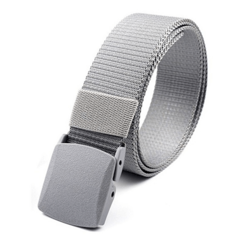 Black Lavender XGear tactical adjustable nylon belt with plastic buckle, showing the belt laid flat with the buckle visible.