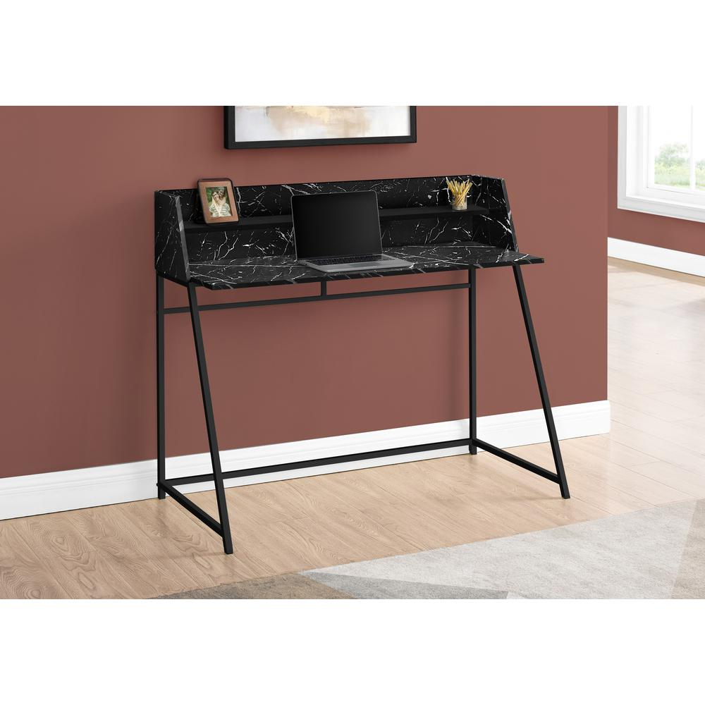 Start2Finish computer desk for home office with laptop space and storage shelves, measuring 48 inches in length.