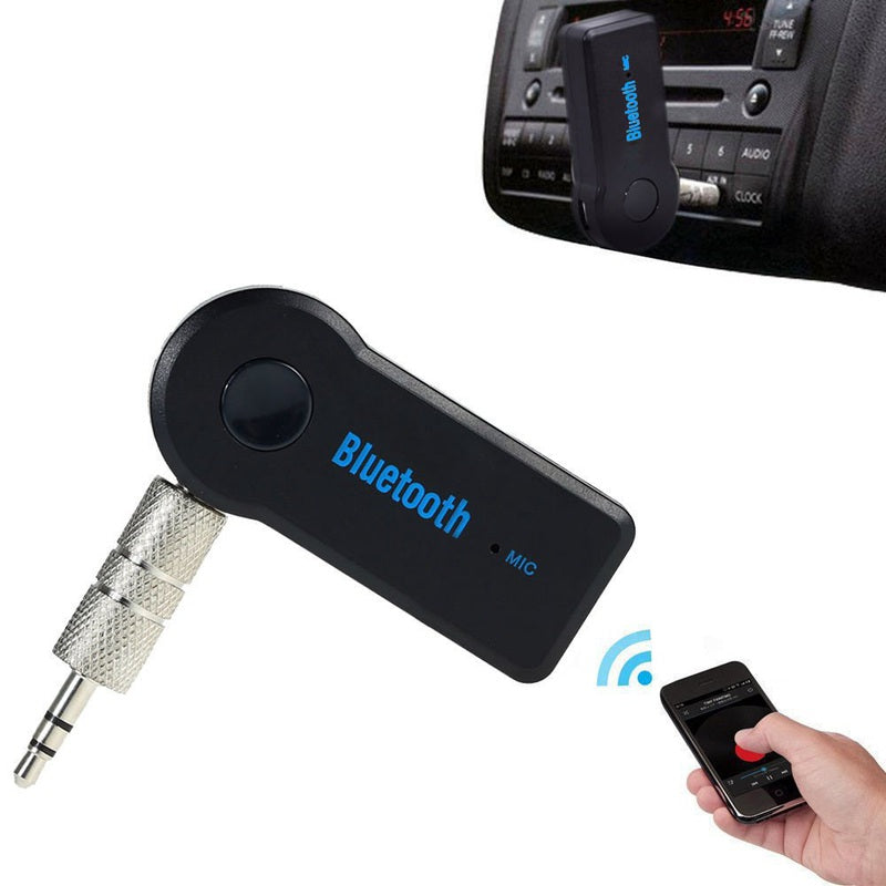 Fuchsia Molly HiFi Bluetooth music receiver connected to audio equipment, compact device with blue indicator light