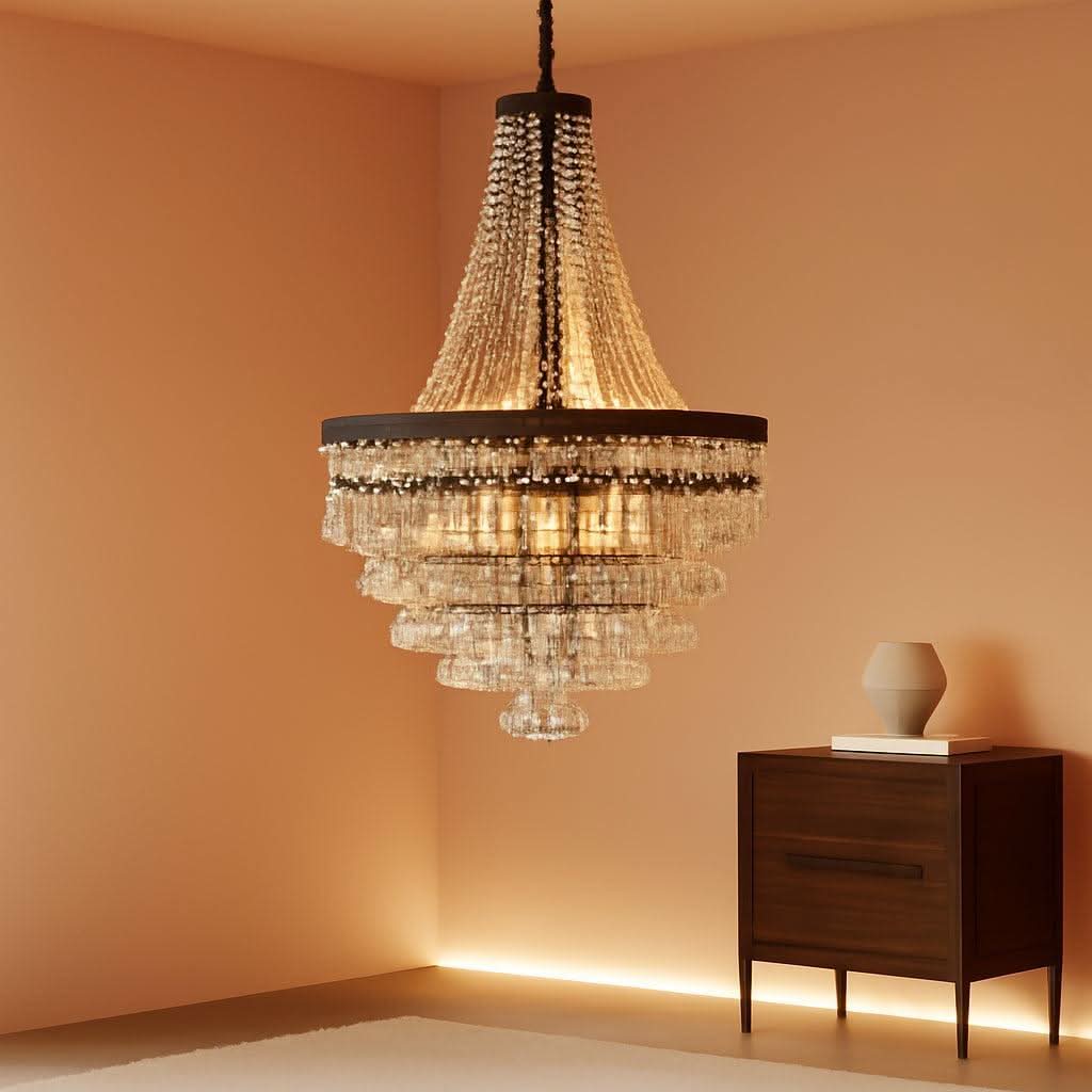 Antique Bronze Crystal Chandelier 10 Lights Farmhouse