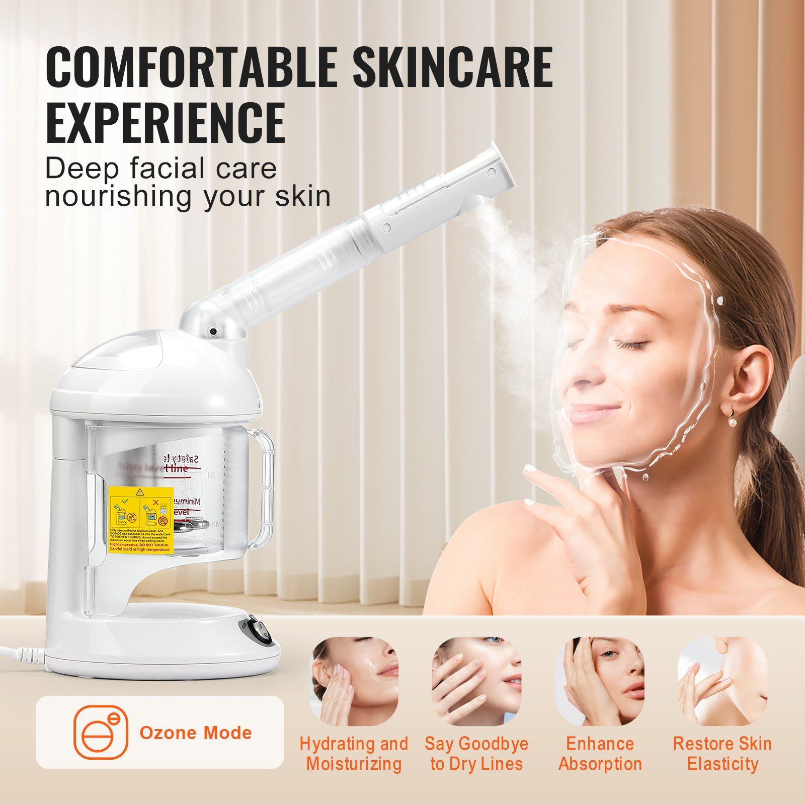 Start2Finish VEVOR 2-in-1 professional hair and facial steamer with detachable bonnet, nano ionic, UV ozone, and 360° sprayer.