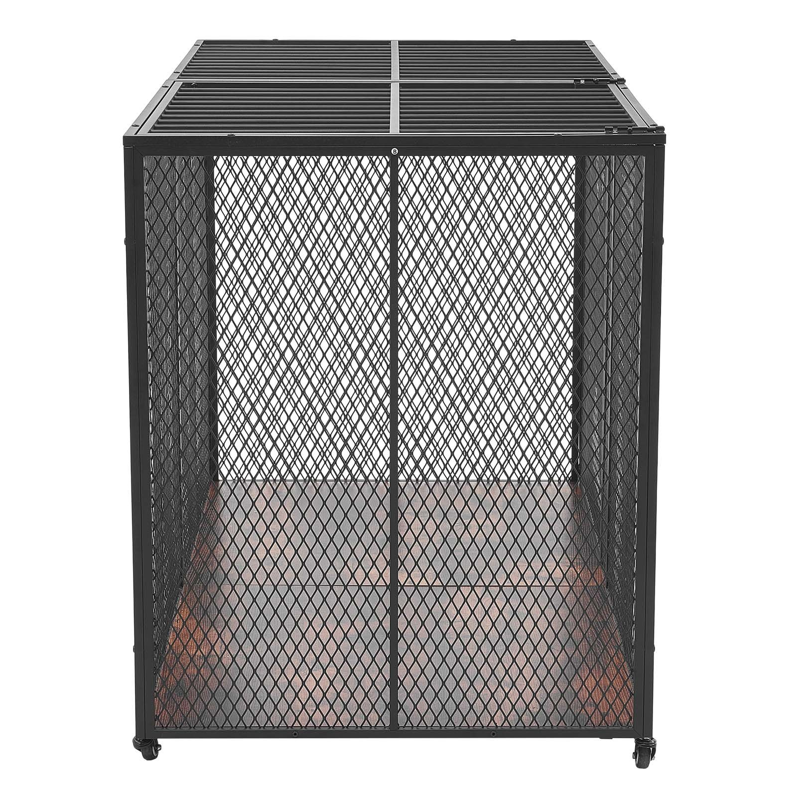 Start2Finish VEVOR 64-inch heavy-duty steel dog crate with double doors, lockable wheels, suitable for large, high-anxiety breeds.