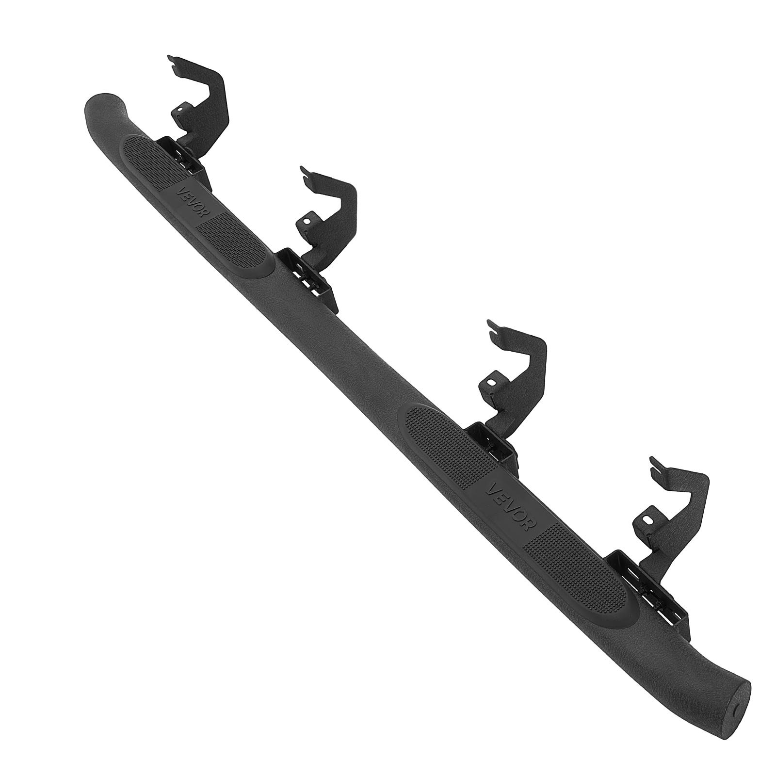 Start2Finish VEVOR black steel running boards for Chevy GMC trucks, 3-inch side steps with non-slip surface and rustproof coating.