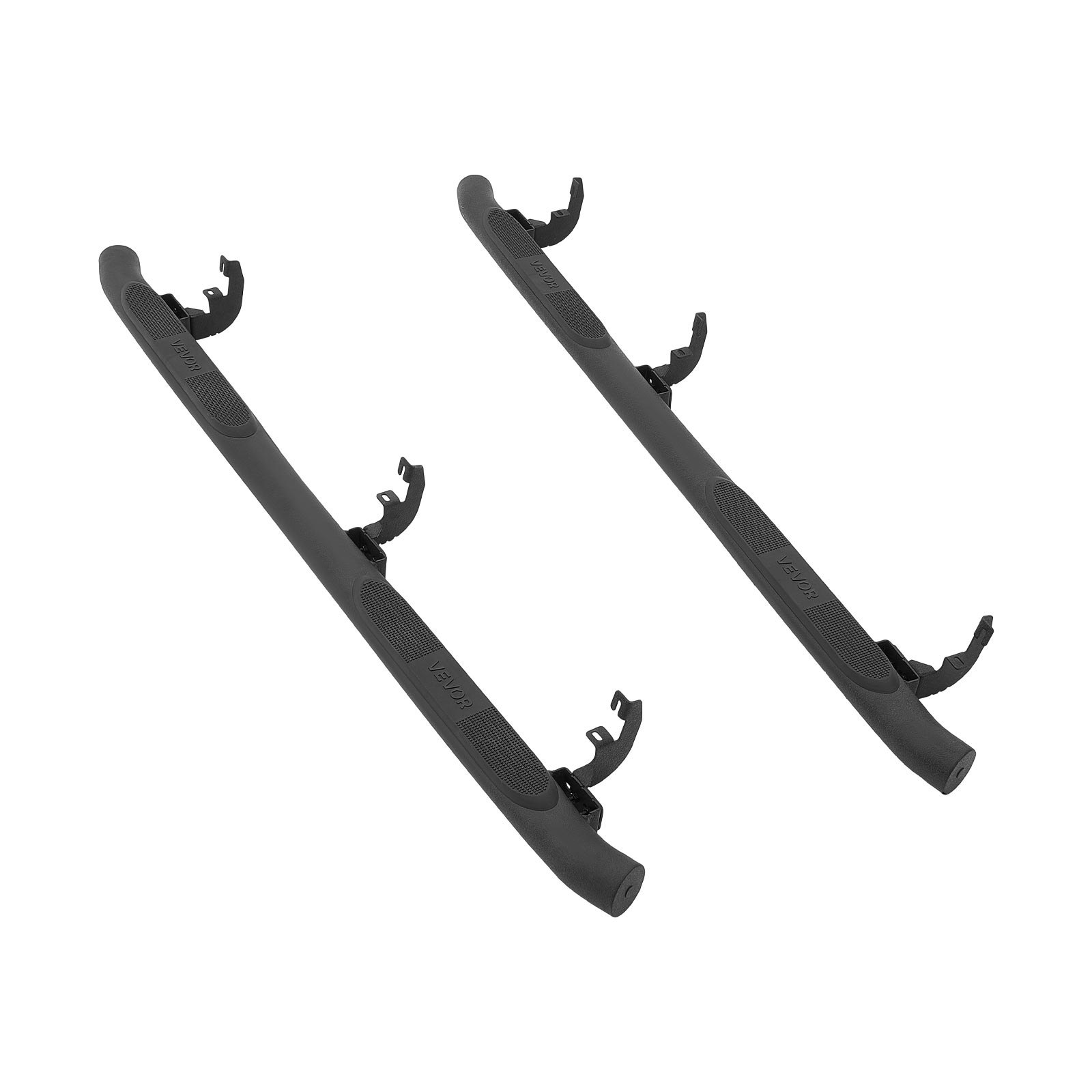 Start2Finish VEVOR black steel running boards for Chevy Colorado and GMC Canyon, 3-inch side steps with non-slip surface.