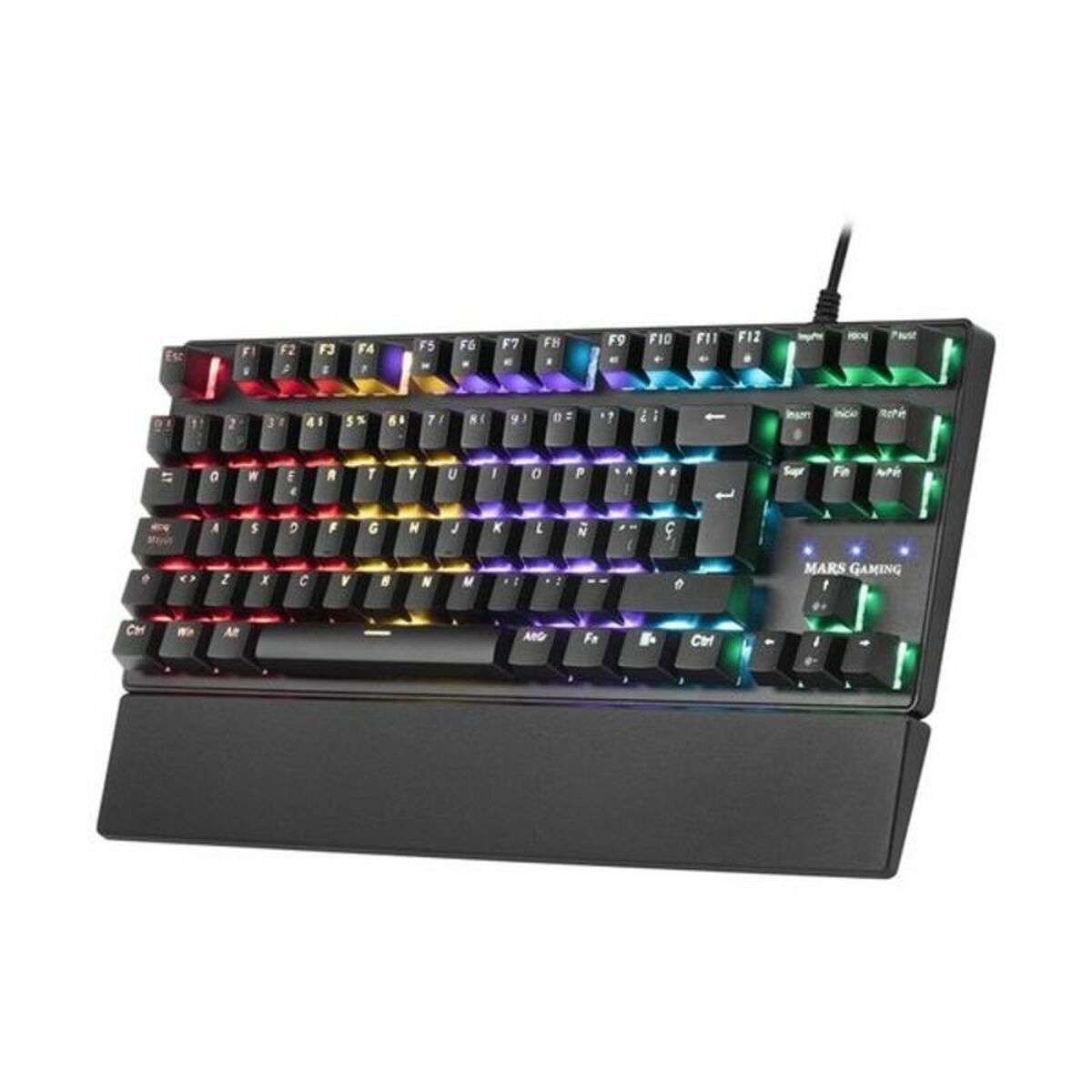Mars Gaming MKXTKLR gaming keyboard with RGB backlit keys and mechanical switches, designed for gamers.
