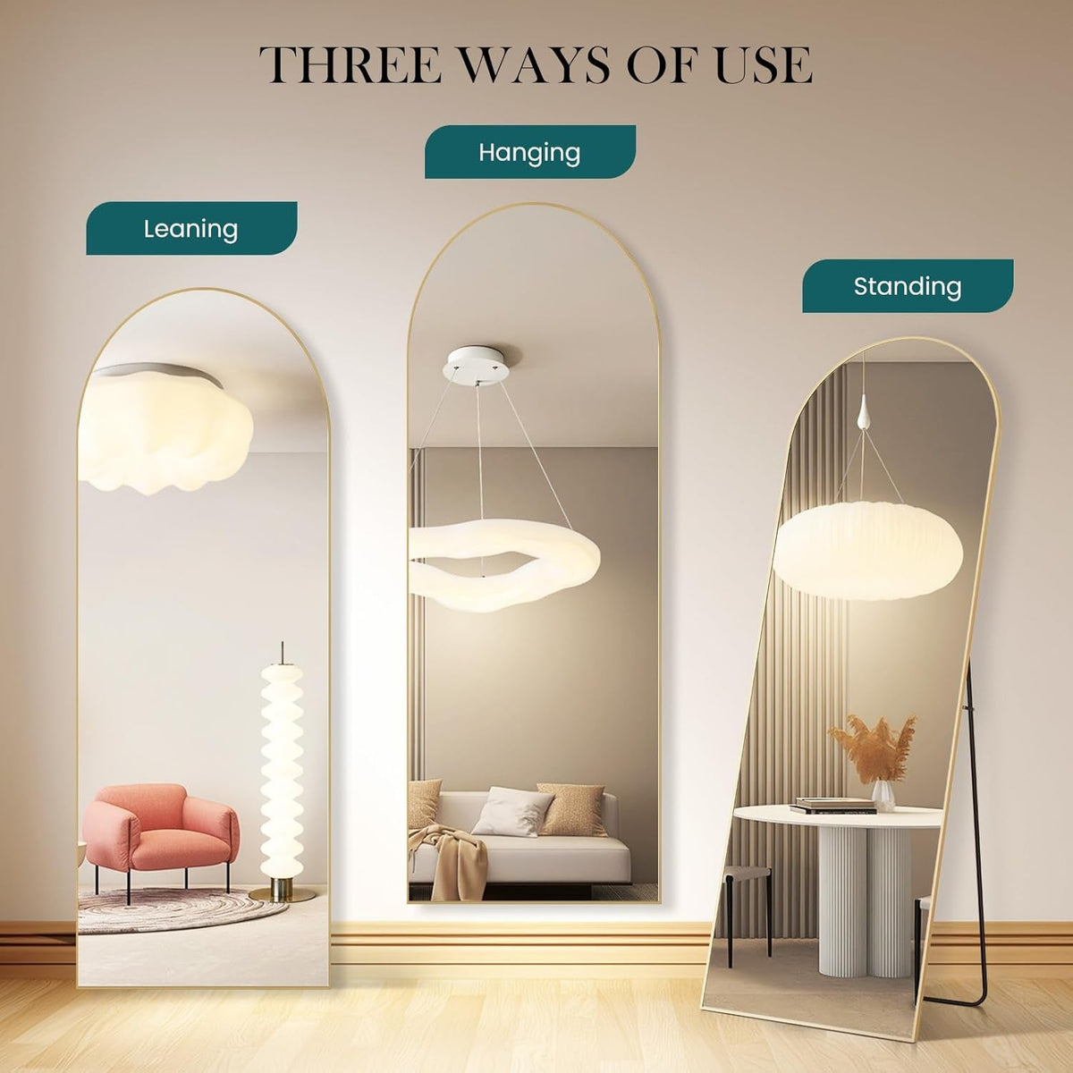 Full Length Floorstanding Mirror With Aluminum Frame