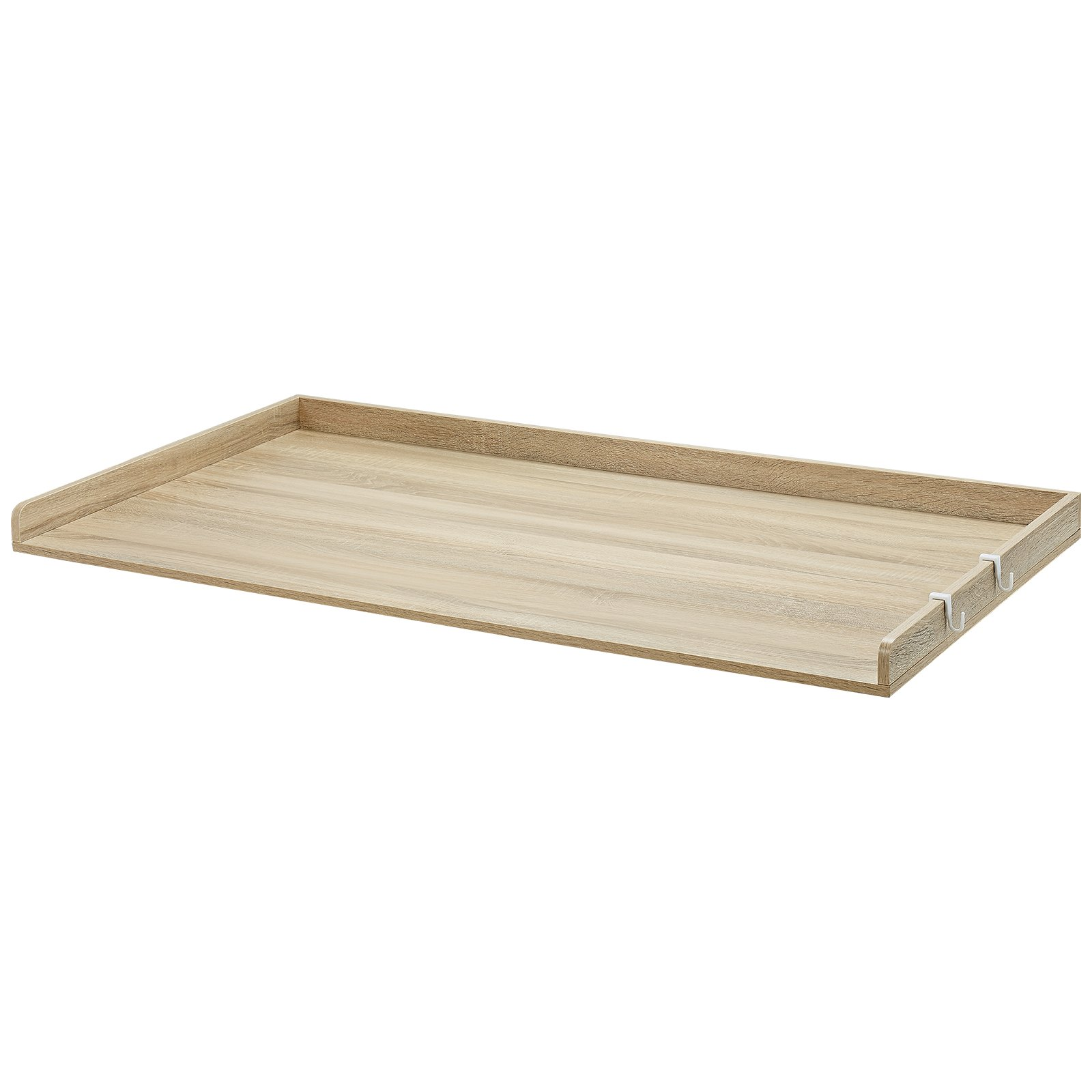 Wooden VEVOR washer dryer countertop in oak with anti-slip pads, designed for laundry room organization and storage.