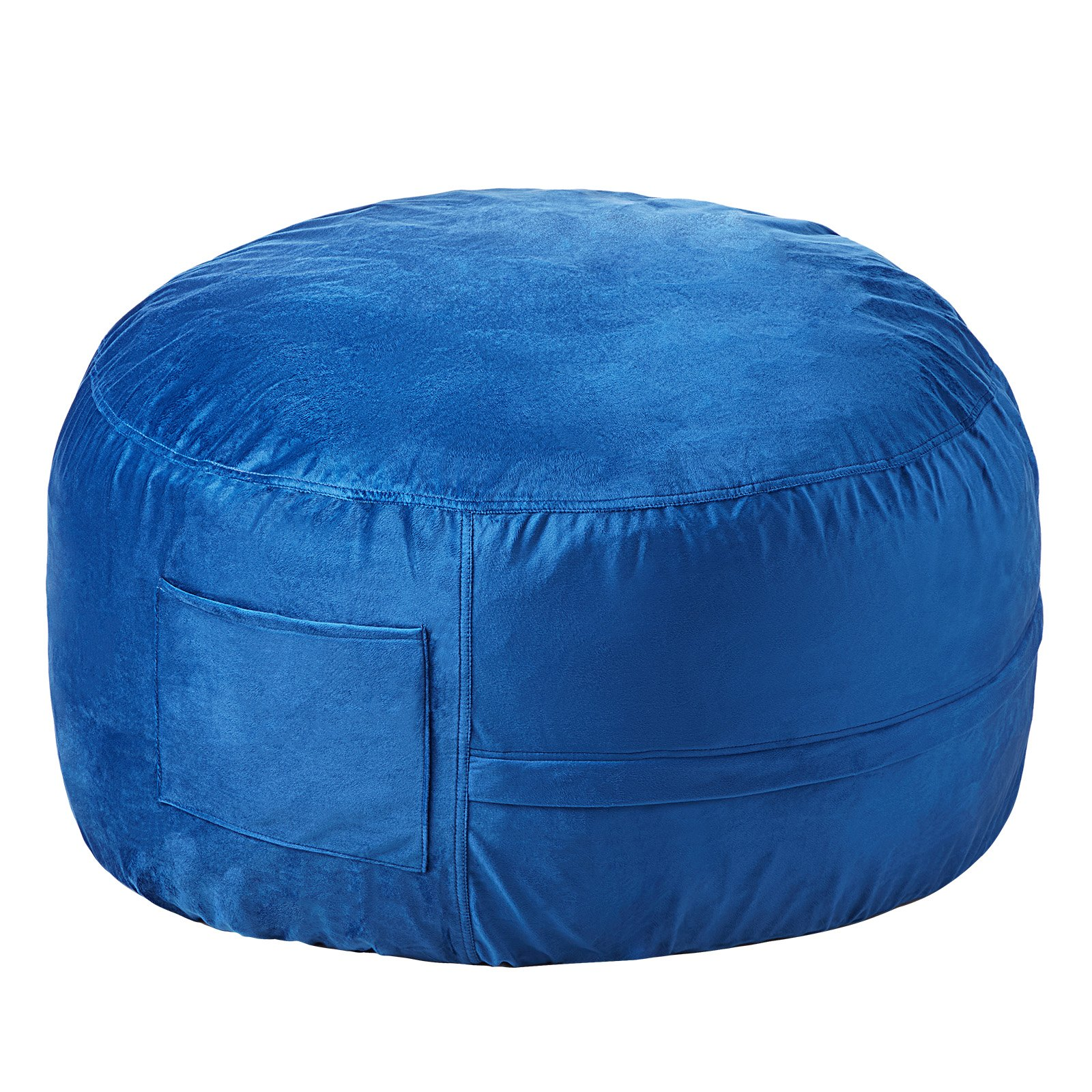 Start2Finish blue VEVOR bean bag chair with removable washable cover, 3-foot round shape, filled with memory foam and Dutch velvet fabric.